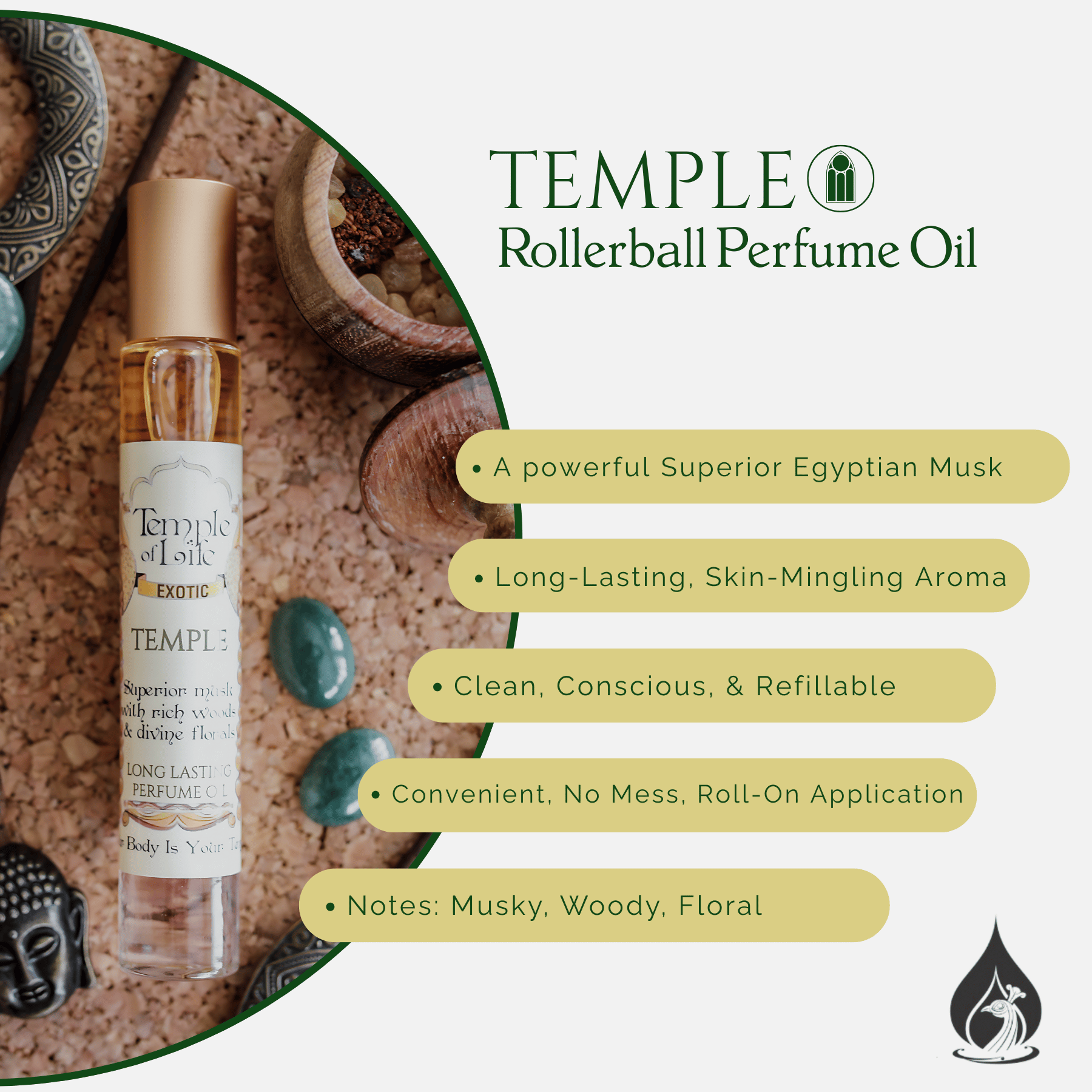Temple | Exotic Perfume Oil Roll On | Superior Musk Perfume