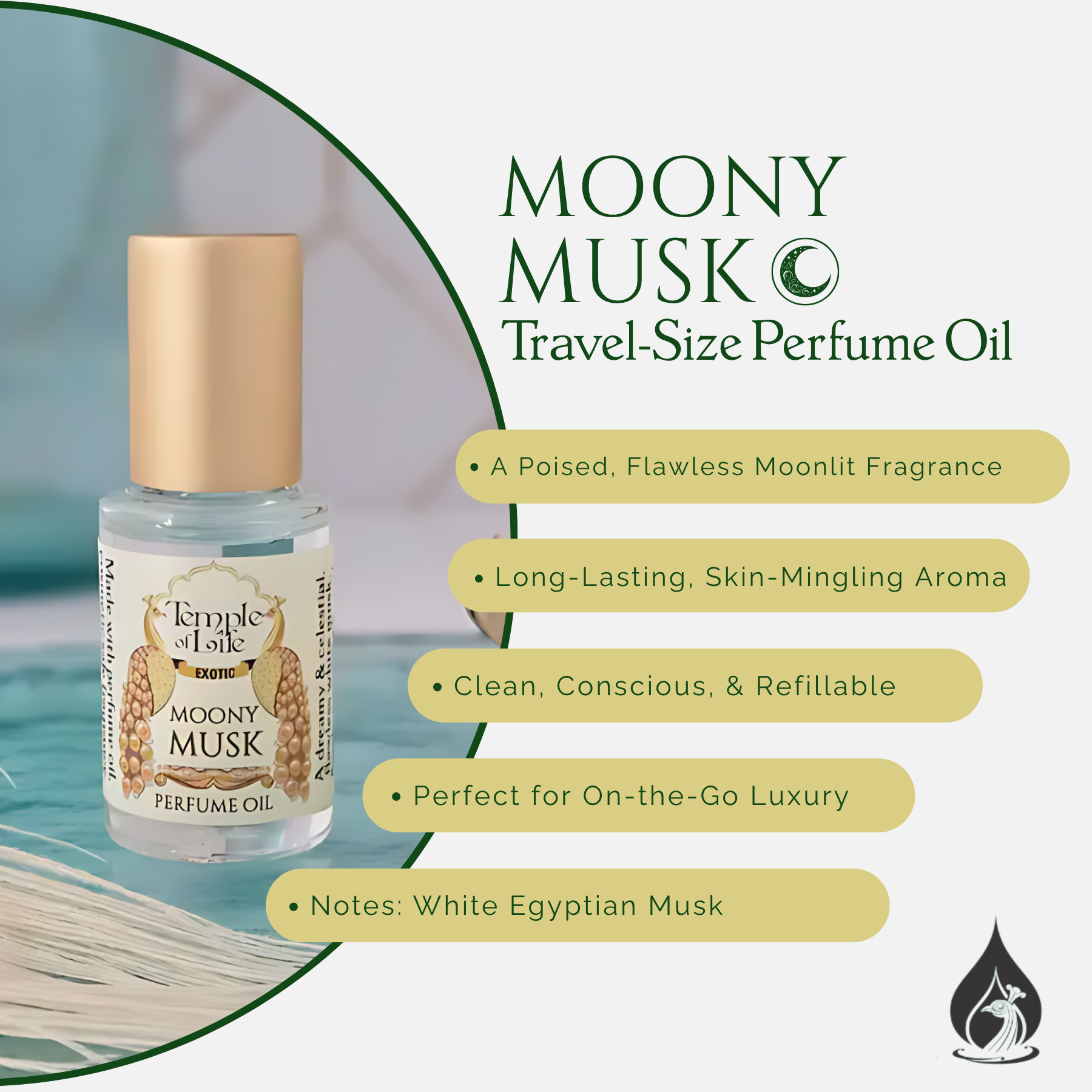 Moony Musk | Exotic Perfume Oil Travel-Size | White Egyptian