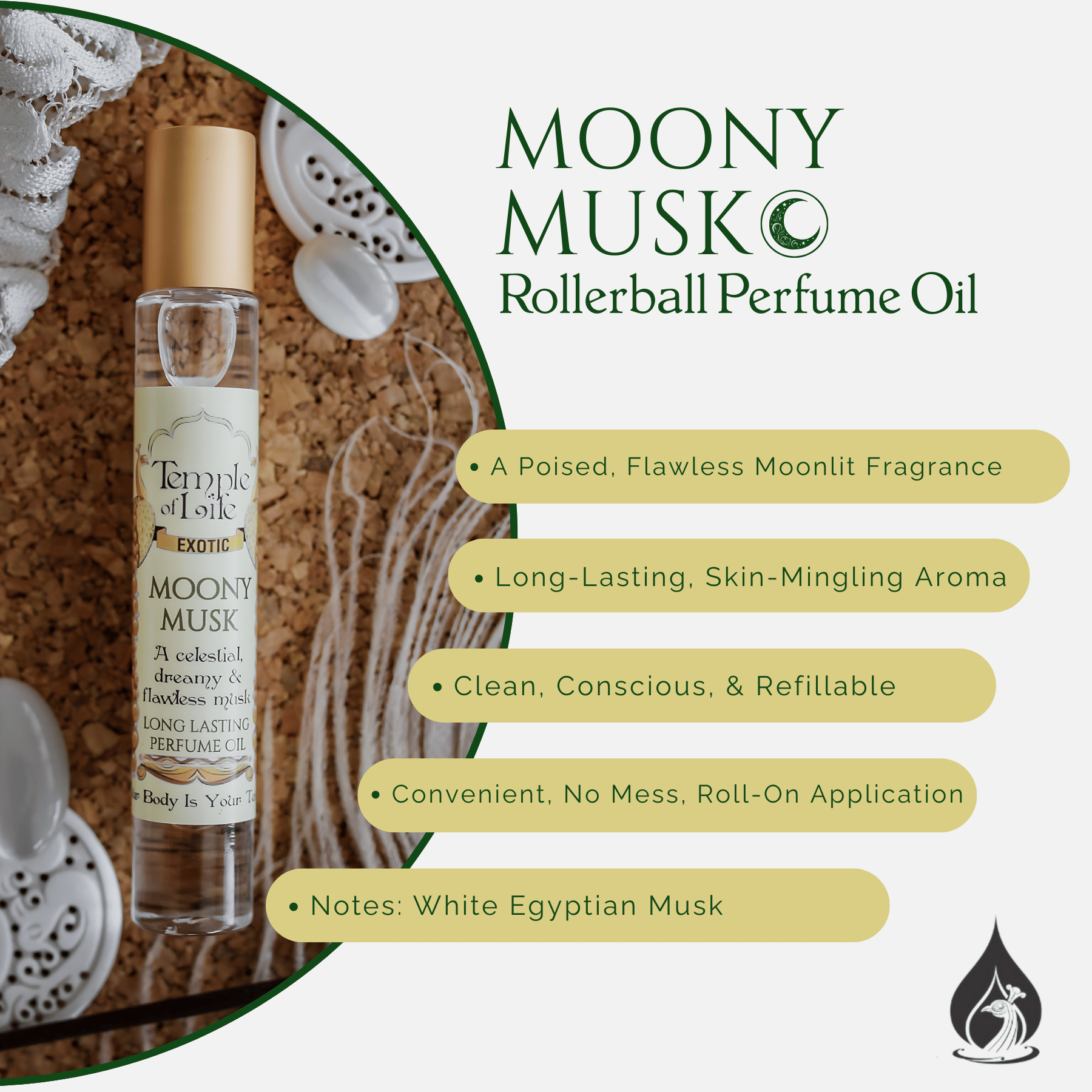 Moony Musk | Exotic Perfume Oil Roll On | White Egyptian