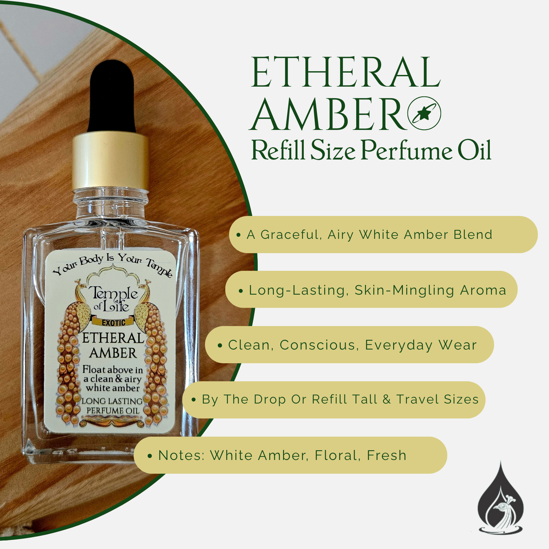 Etheral Amber | Exotic Perfume Oil Refill | Pure White Amber