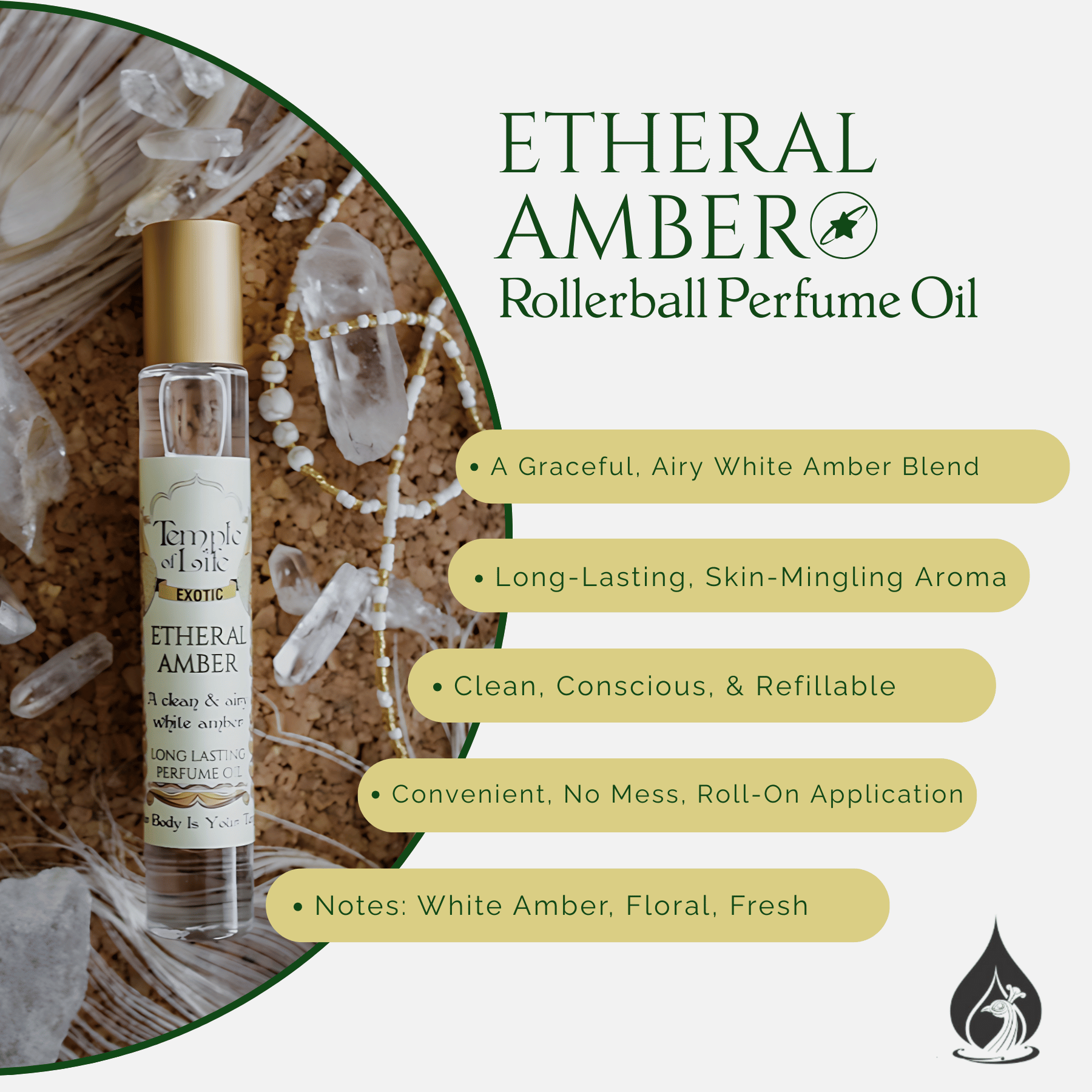Etheral Amber | Exotic Perfume Oil Roll On | Pure White Amber