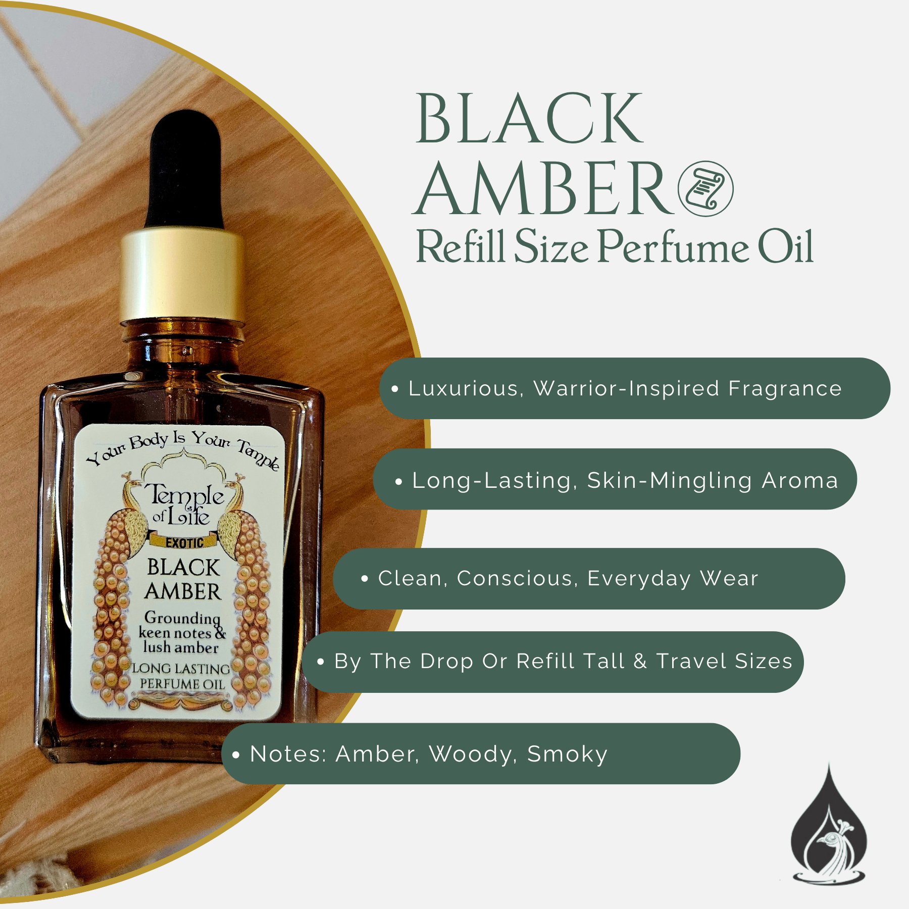 Black Amber | Exotic Perfume Oil Refill | Men's Fragrance