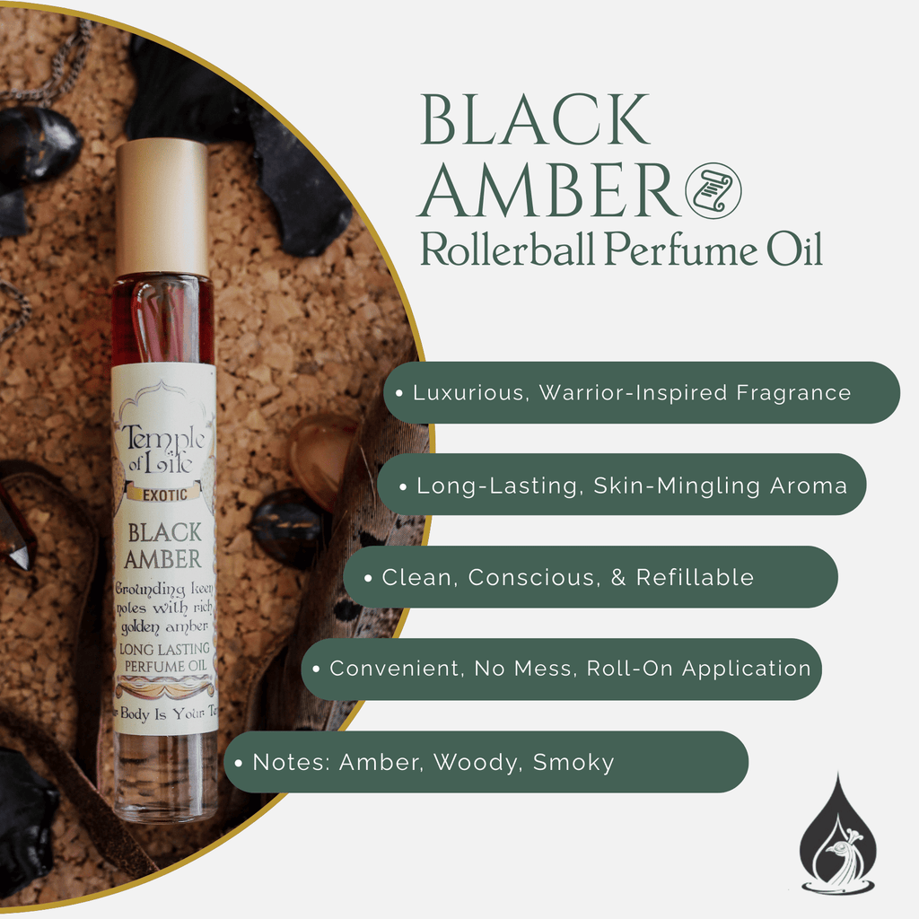 Black Amber | Exotic Perfume Oil Roll On | Men's Fragrance