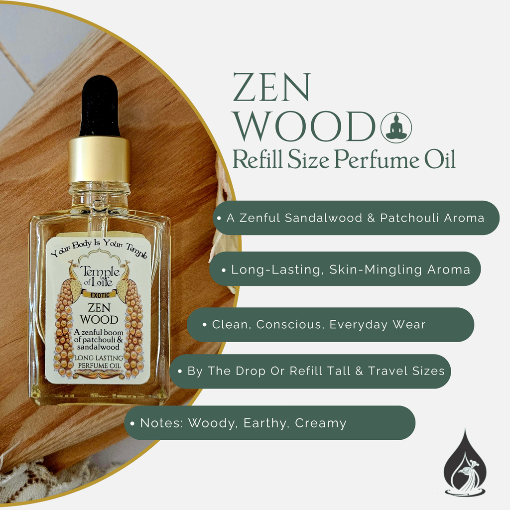 Zen Wood | Exotic Perfume Oil Refill | Sandalwood Patchouli