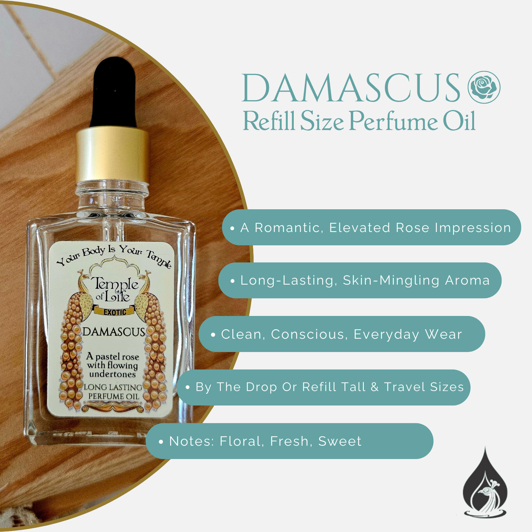 Damascus | Exotic Perfume Oil Refill | Rose Beauty Fragrance