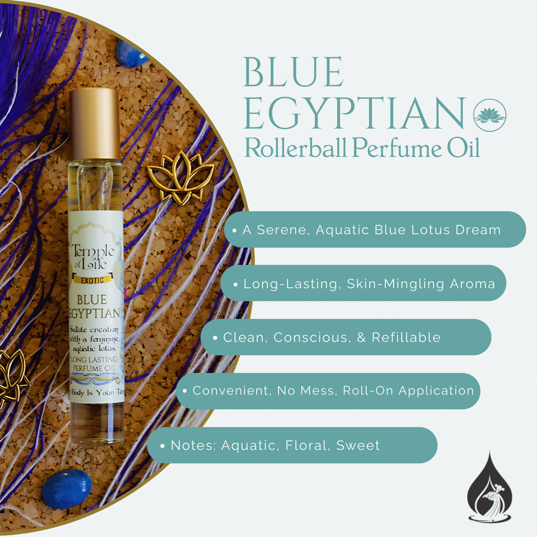 Blue Egyptian | Exotic Perfume Oil Roll On | Lotus Perfume