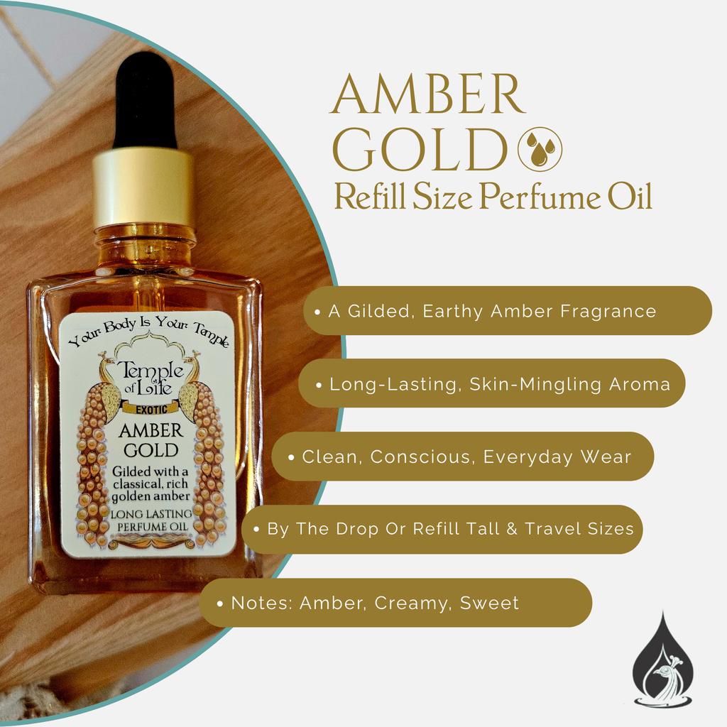 Amber Gold | Exotic Perfume Oil Refill | Clean Amber Oil