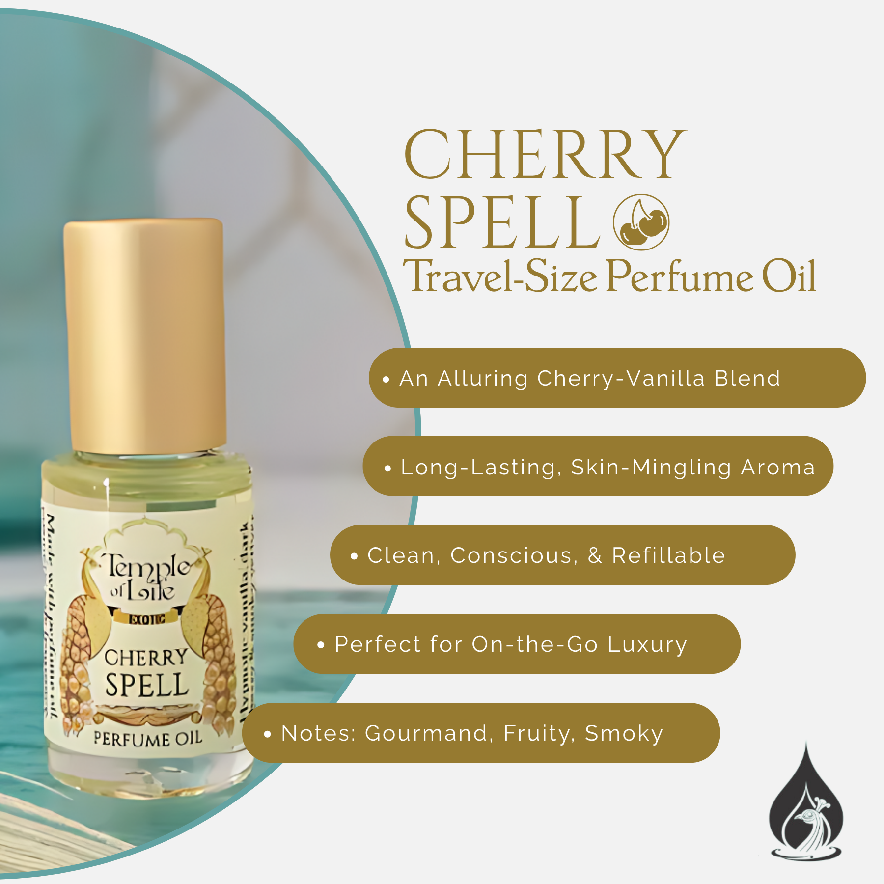 Cherry Spell | Exotic Perfume Oil Travel-Size | Gourmand Perfumes