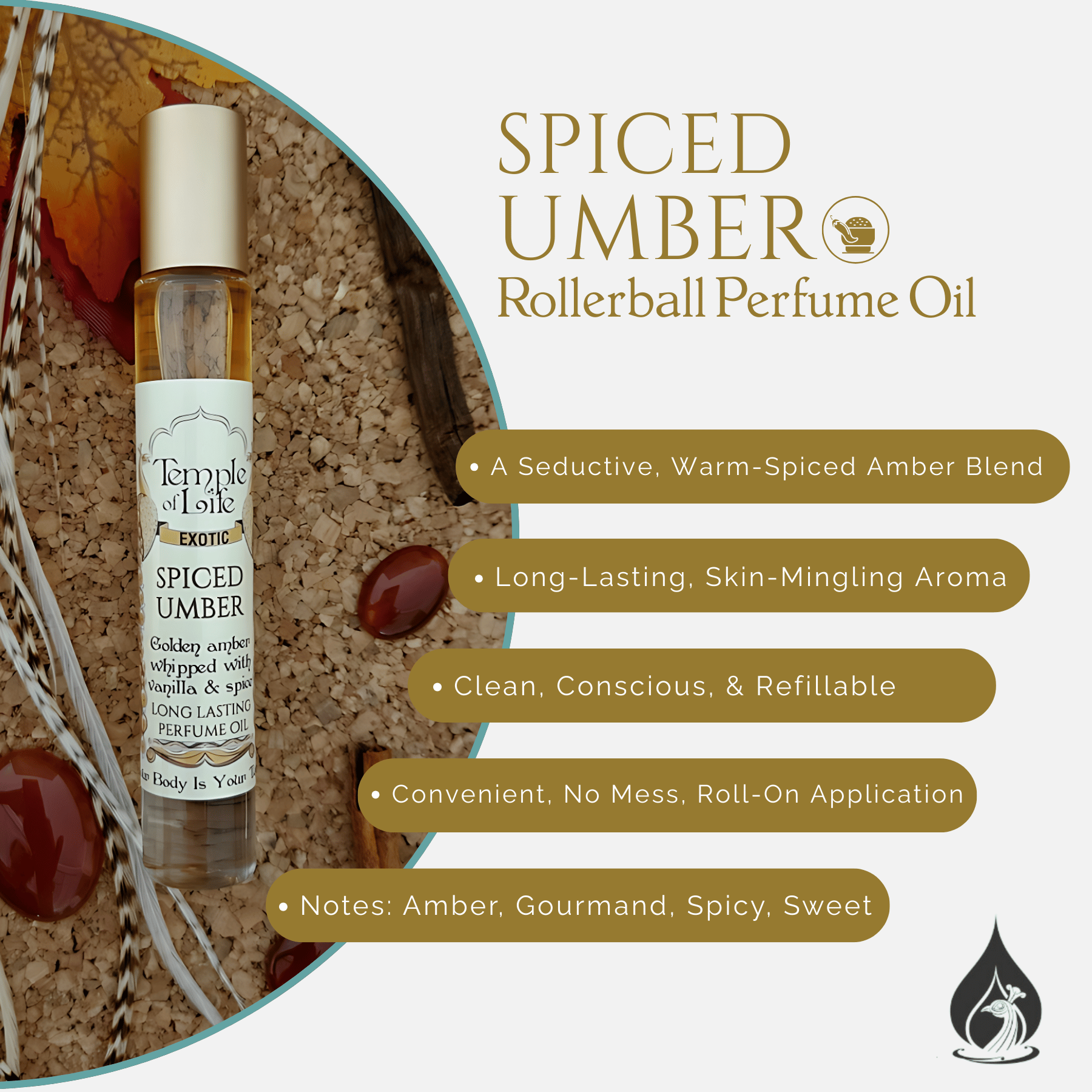 Spiced Umber | Exotic Perfume Oil Roll On | Fall Fragrance
