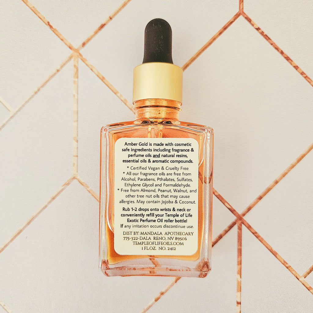 Amber Gold | Exotic Perfume Oil Refill | Clean Amber Oil