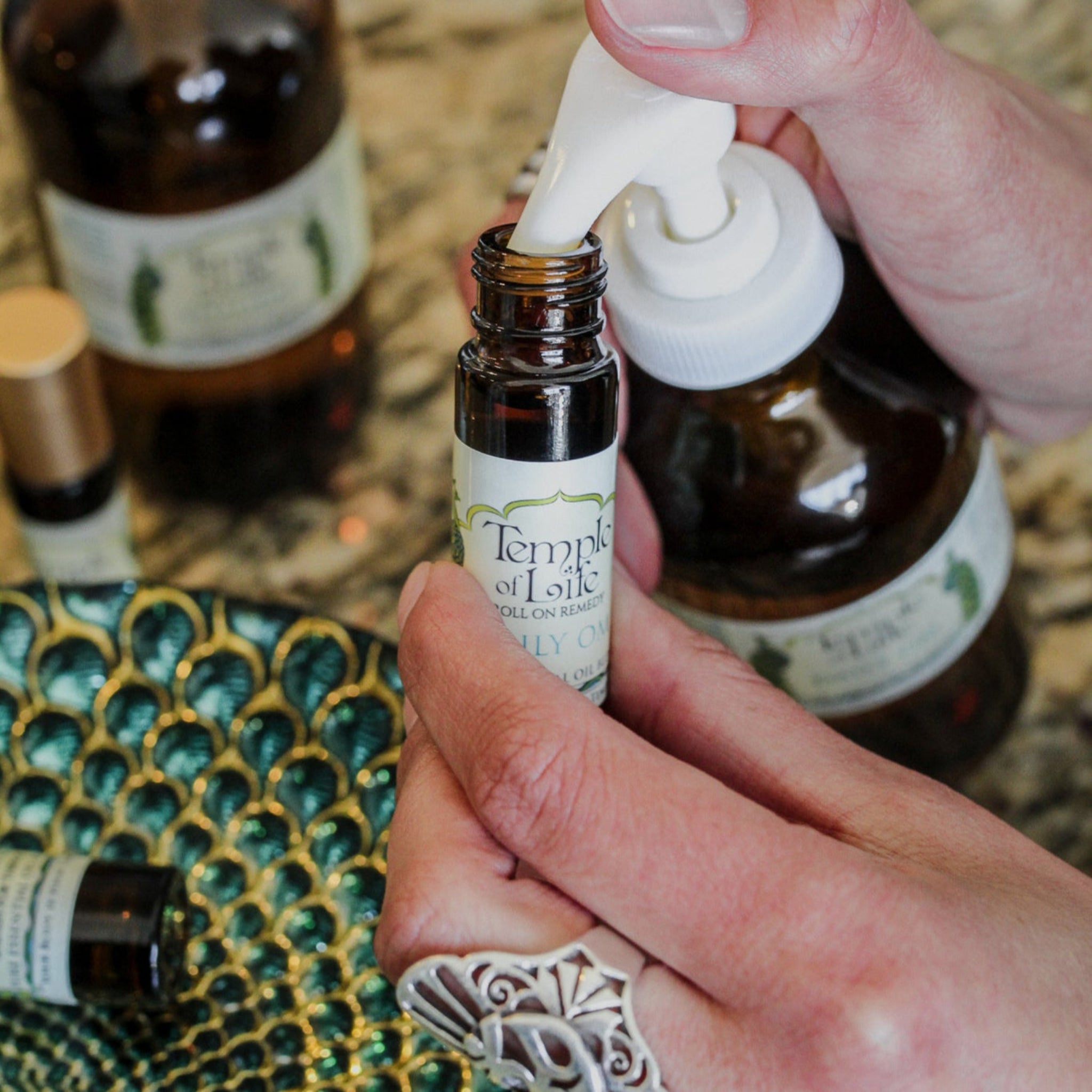 Handmade aromatherapy roll on by Temple of Life Oils.