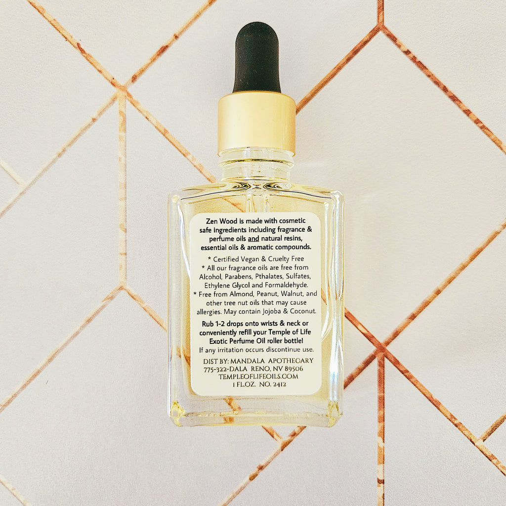 Zen Wood | Exotic Perfume Oil Refill | Sandalwood Patchouli